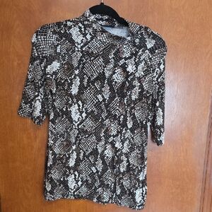 Tahari Woman Snakeskin Print Short Sleeve Tee